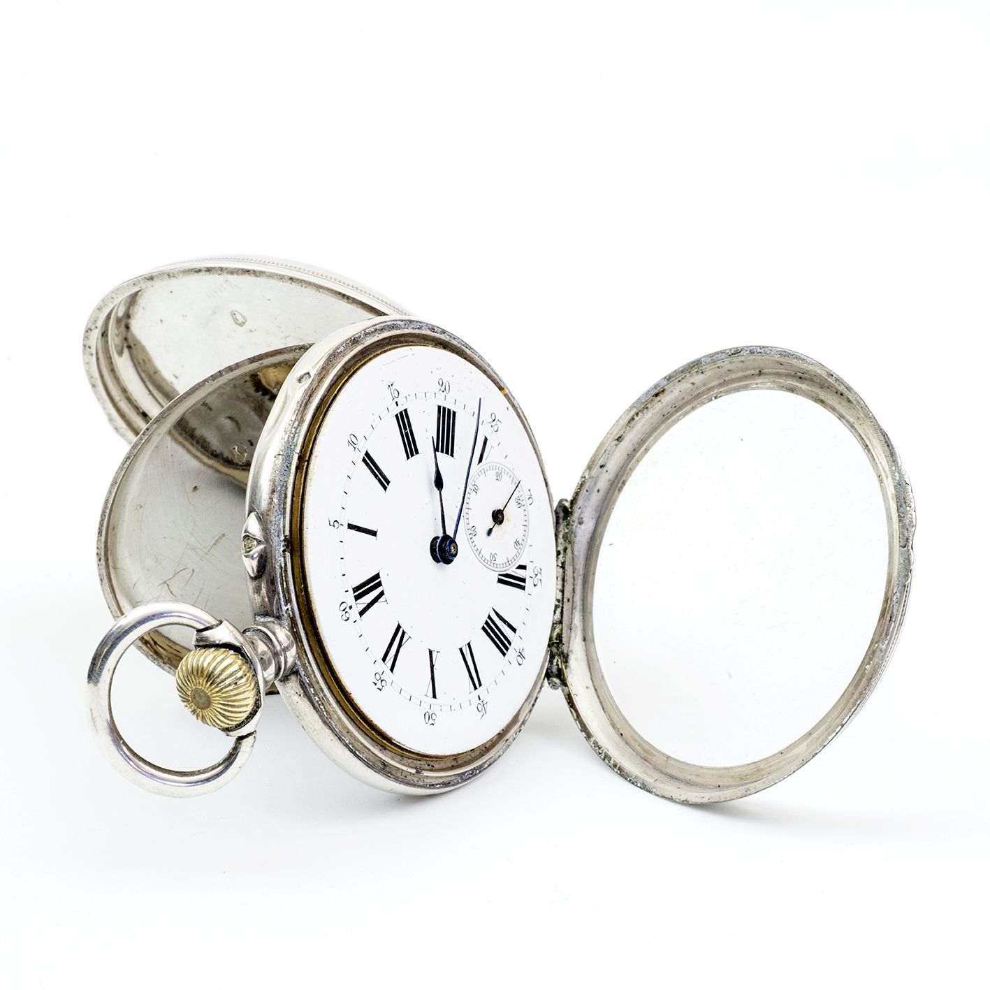 Reloj suizo de Bolsillo lepine y remontoir. Plata. Suiza, ca. 1900. Reloj suizo de Bolsillo lepine y remontoir. Plata. Suiza, ca. 1900.