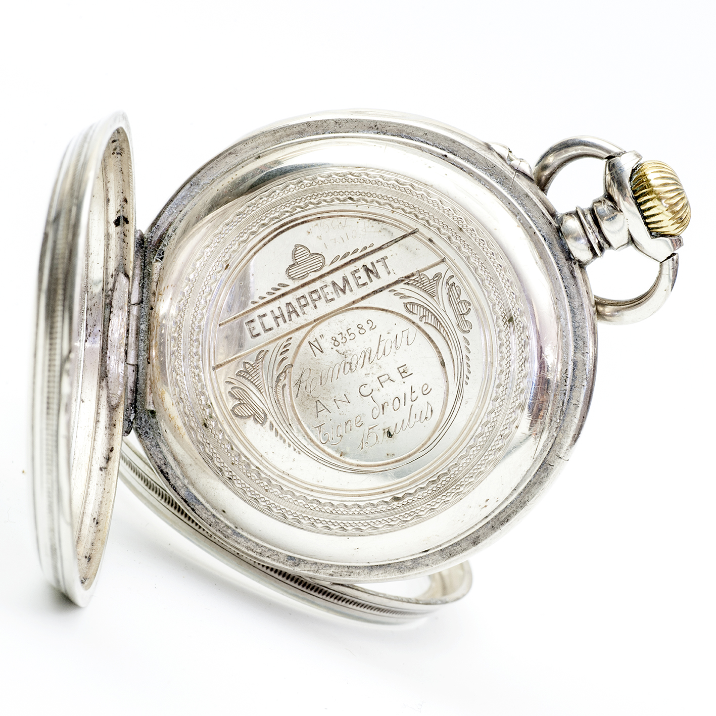 Reloj suizo de Bolsillo lepine y remontoir. Plata. Suiza, ca. 1900. Reloj suizo de Bolsillo lepine y remontoir. Plata. Suiza, ca. 1900.