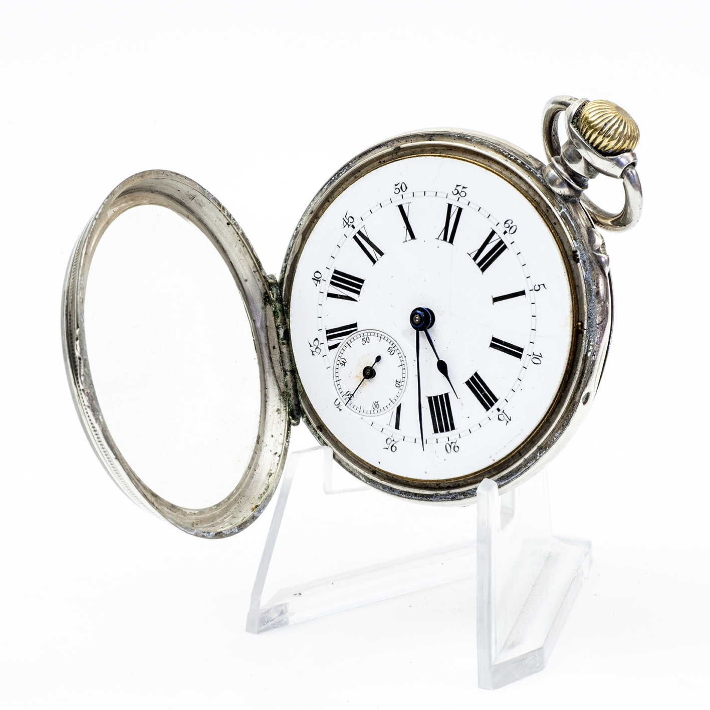Reloj suizo de Bolsillo lepine y remontoir. Plata. Suiza, ca. 1900. Reloj suizo de Bolsillo lepine y remontoir. Plata. Suiza, ca. 1900.