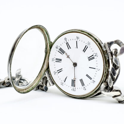 Reloj Suizo de bolsillo/pulsera, lepine. Plata. Suiza, ca. 1900.