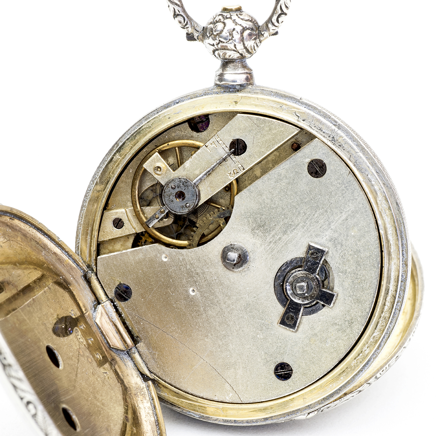 Reloj suizo de bolsillo, saboneta. Plata dorada. Suiza, ca. 1880. Reloj suizo de bolsillo, saboneta. Plata dorada. Suiza, ca. 1880.