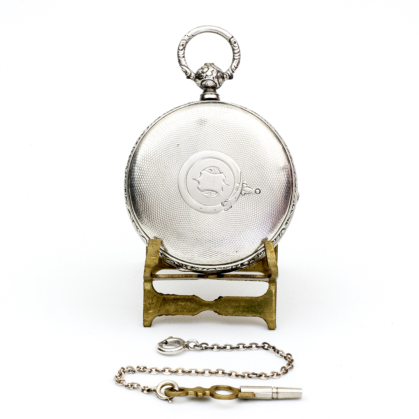 Reloj suizo de bolsillo, saboneta. Plata dorada. Suiza, ca. 1880. Reloj suizo de bolsillo, saboneta. Plata dorada. Suiza, ca. 1880.