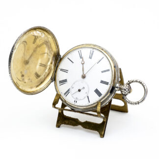 Reloj suizo de bolsillo, saboneta. Plata dorada. Suiza, ca. 1880.