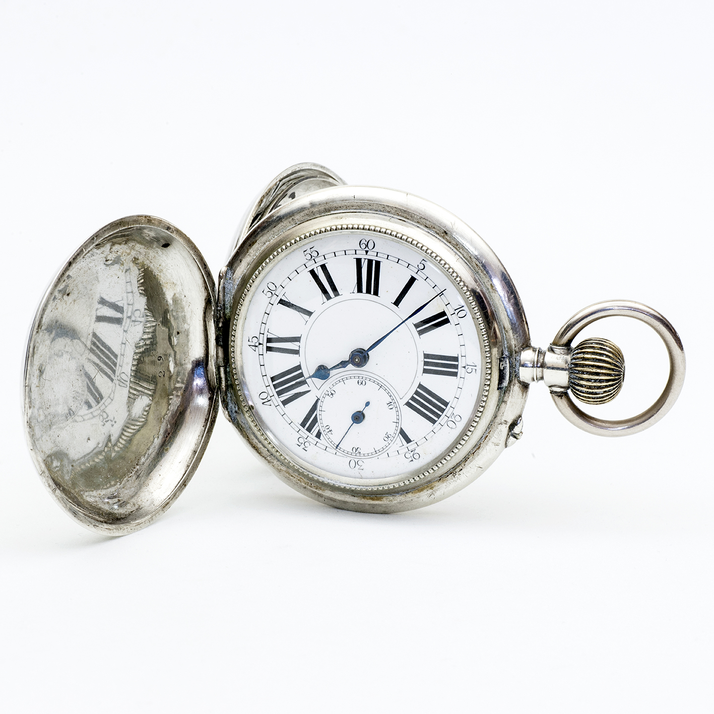 Reloj suizo de bolsillo, saboneta y remontoir. Plata. Suiza, ca. 1880. Reloj suizo de bolsillo, saboneta y remontoir. Plata. Suiza, ca. 1880.