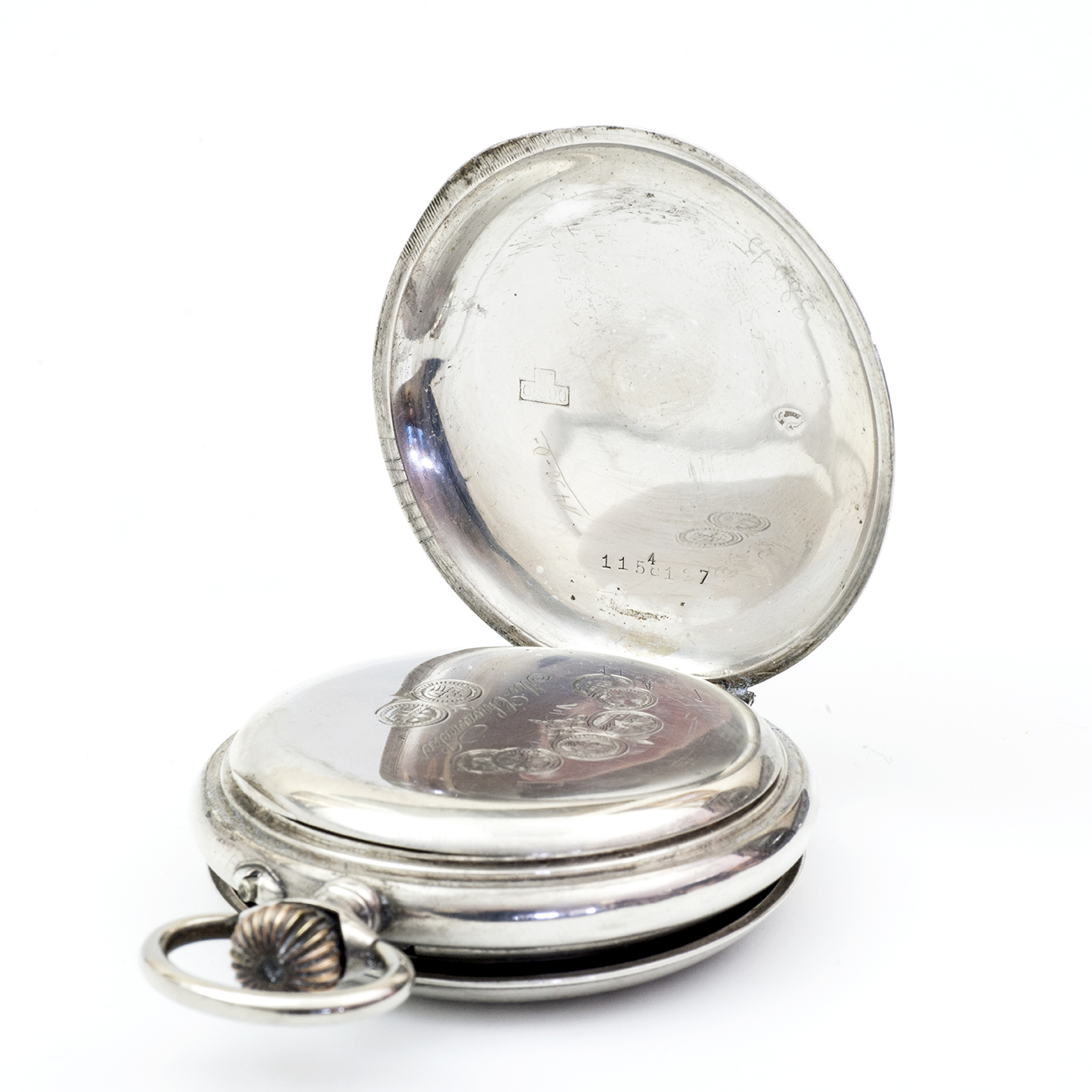 Reloj suizo de Bolsillo, saboneta y remontoir. Plata. Suiza, ca. 1900. Reloj suizo de Bolsillo, saboneta y remontoir. Plata. Suiza, ca. 1900.