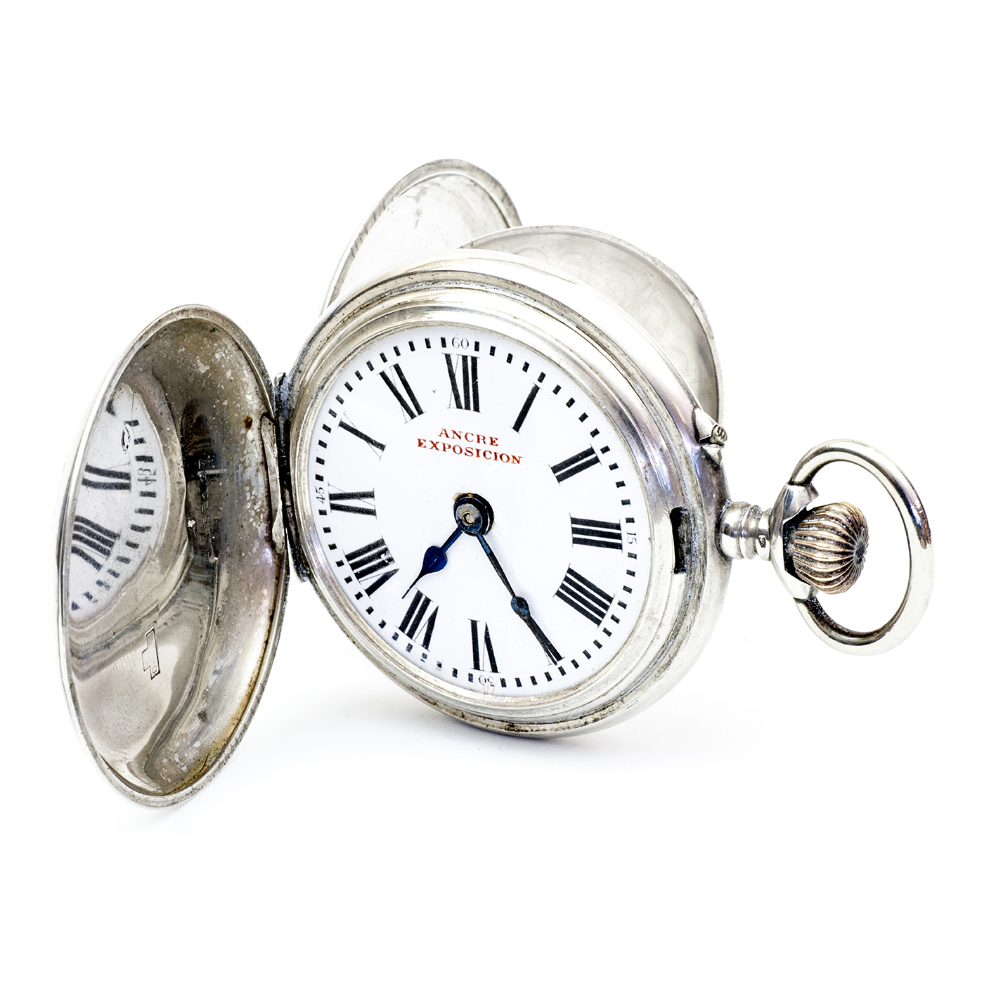 Reloj suizo de Bolsillo, saboneta y remontoir. Plata. Suiza, ca. 1900. Reloj suizo de Bolsillo, saboneta y remontoir. Plata. Suiza, ca. 1900.