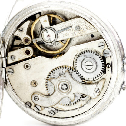 Reloj suizo de Bolsillo, saboneta y remontoir. Plata. Suiza, ca. 1900.