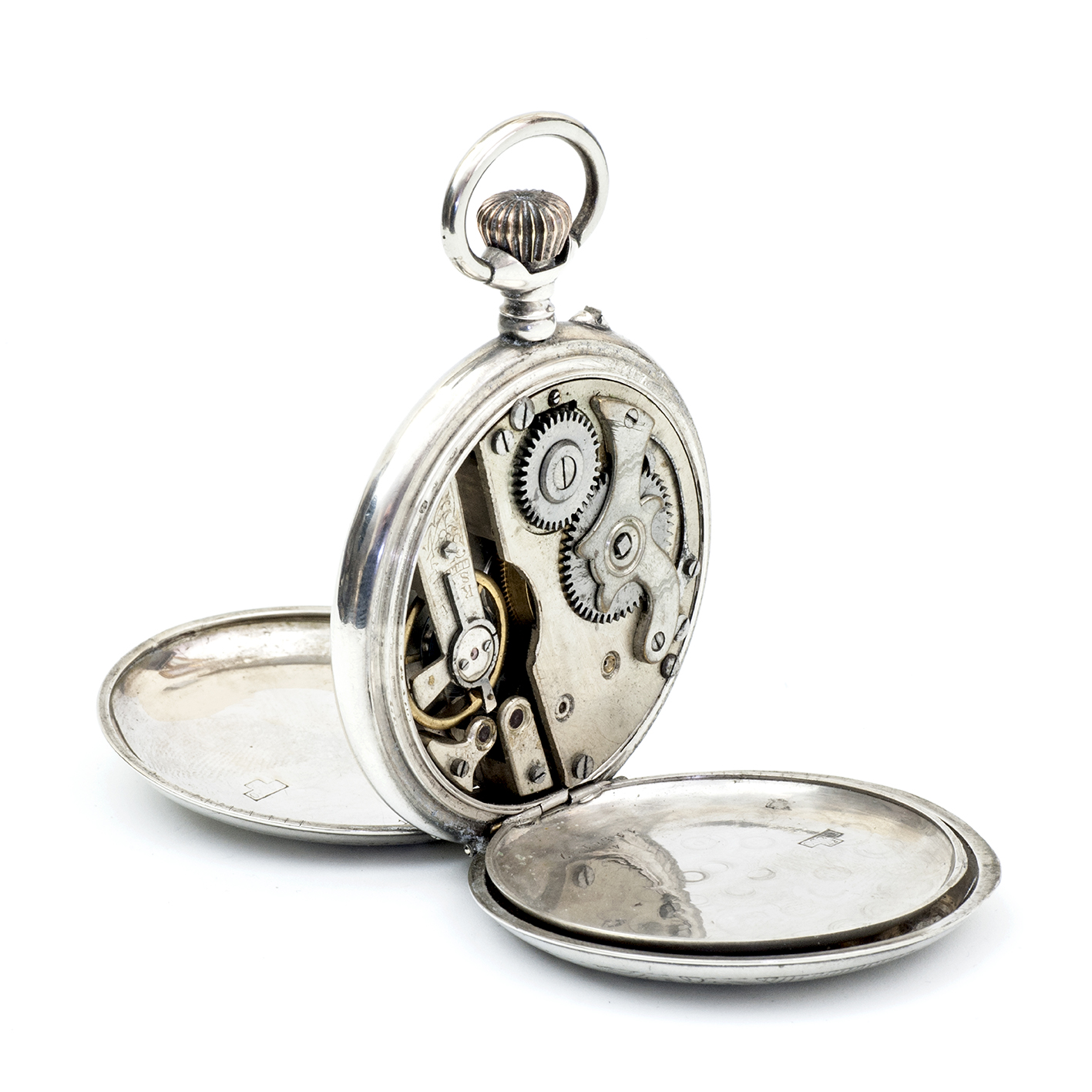 Reloj suizo de Bolsillo, saboneta y remontoir. Plata. Suiza, ca. 1900. Reloj suizo de Bolsillo, saboneta y remontoir. Plata. Suiza, ca. 1900.