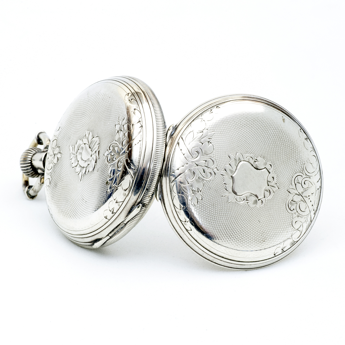 U. PERRET. Reloj suizo de bolsillo, saboneta. Plata. Suiza, ca. 1880. U. PERRET. Reloj suizo de bolsillo, saboneta. Plata. Suiza, ca. 1880.