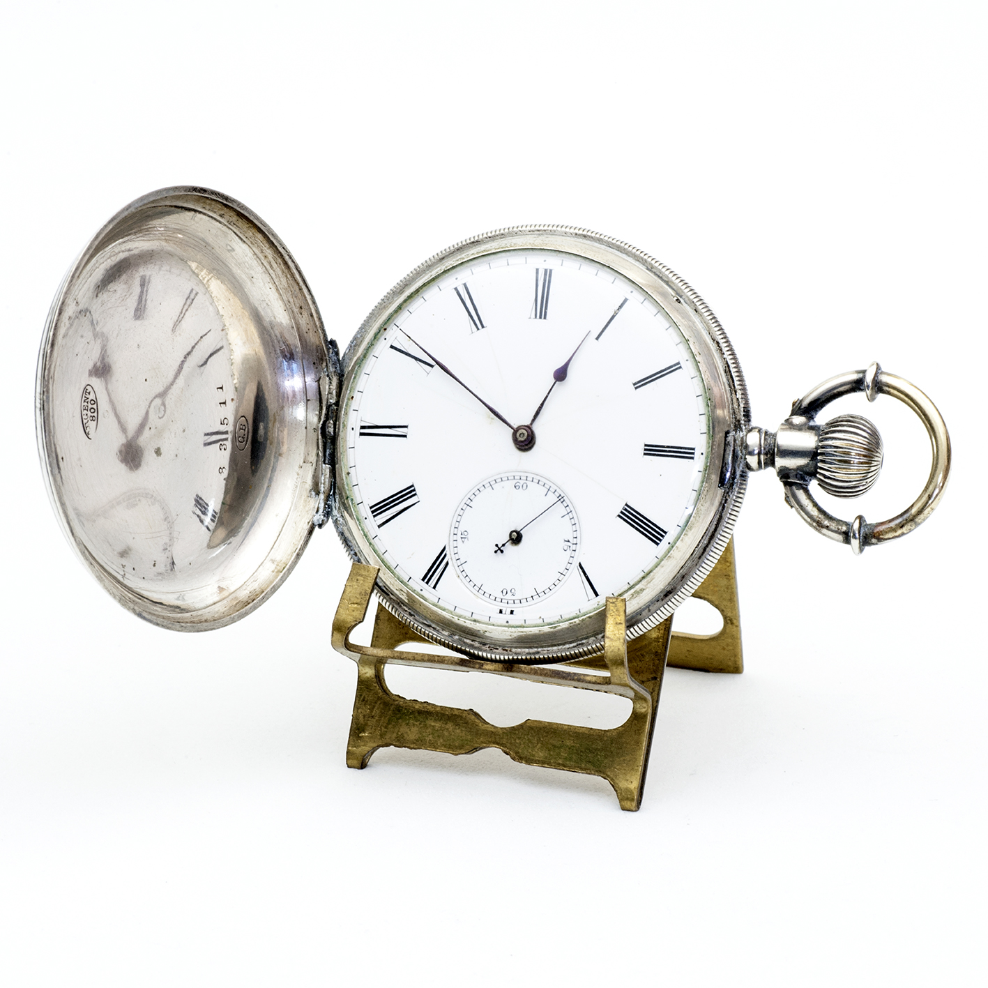 U. PERRET. Reloj suizo de bolsillo, saboneta. Plata. Suiza, ca. 1880. U. PERRET. Reloj suizo de bolsillo, saboneta. Plata. Suiza, ca. 1880.