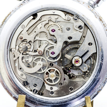 VESUVA. Swiss Russian pocket chronometer, lepine, remontoir, double rattrapante. ca. 1950.