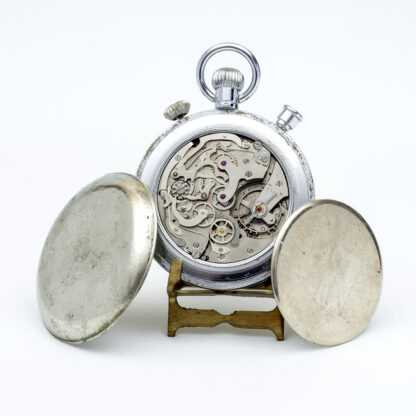 VESUVA. Swiss Russian pocket chronometer, lepine, remontoir, double rattrapante. ca. 1950.