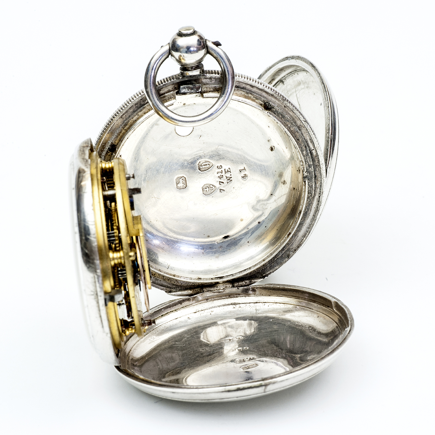 W. EHRHARDT (Londres). Reloj Inglés de Bolsillo, saboneta, Half Fusee (SemiCatalino). Plata. Birmingham, 1882. W. EHRHARDT (Londres). Reloj Inglés de Bolsillo, saboneta, Half Fusee (SemiCatalino). Plata. Birmingham, 1882.