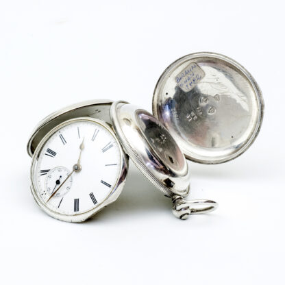 W. EHRHARDT (Londres). Reloj Inglés de Bolsillo, saboneta, Half Fusee (SemiCatalino). Plata. Birmingham, 1882.