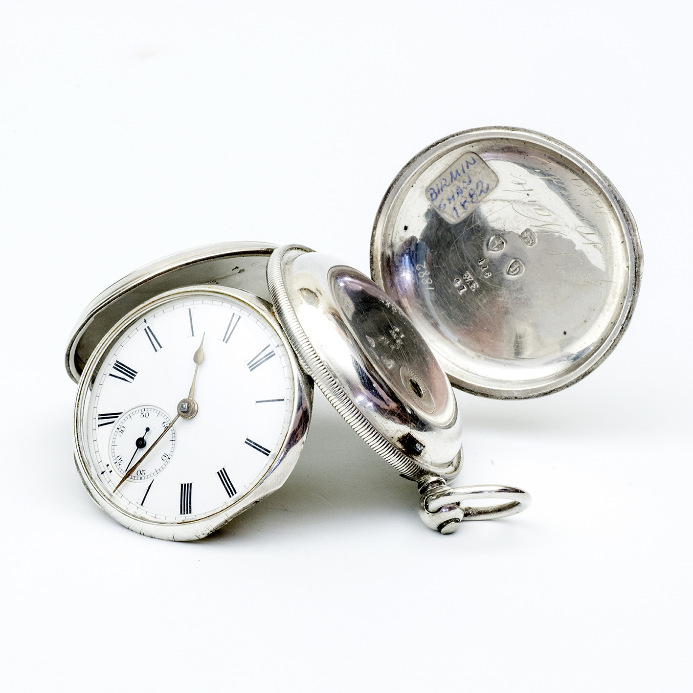 W. EHRHARDT (Londres). Reloj Inglés de Bolsillo, saboneta, Half Fusee (SemiCatalino). Plata. Birmingham, 1882. W. EHRHARDT (Londres). Reloj Inglés de Bolsillo, saboneta, Half Fusee (SemiCatalino). Plata. Birmingham, 1882.