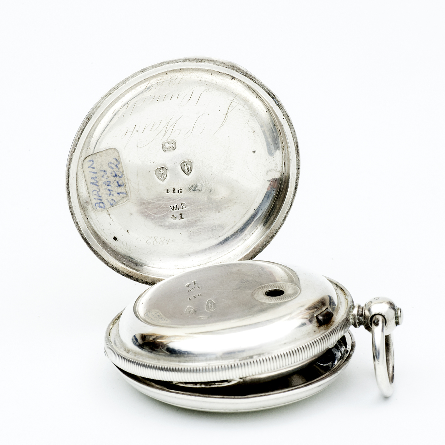 W. EHRHARDT (Londres). Reloj Inglés de Bolsillo, saboneta, Half Fusee (SemiCatalino). Plata. Birmingham, 1882. W. EHRHARDT (Londres). Reloj Inglés de Bolsillo, saboneta, Half Fusee (SemiCatalino). Plata. Birmingham, 1882.