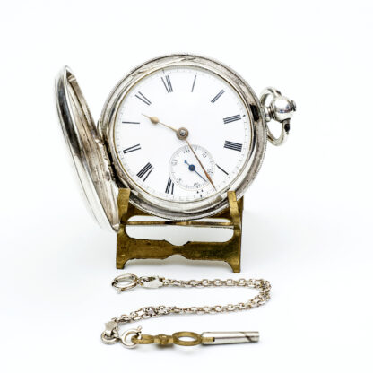 W. EHRHARDT (Londres). Reloj Inglés de Bolsillo, saboneta, Half Fusee (SemiCatalino). Plata. Birmingham, 1882.
