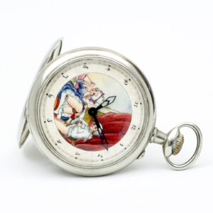 DOXA. Reloj Suizo erótico de bolsillo. AUTOMATÓN. Lepine y Remontoir. Gran Tamaño. Suiza, ca. 1906