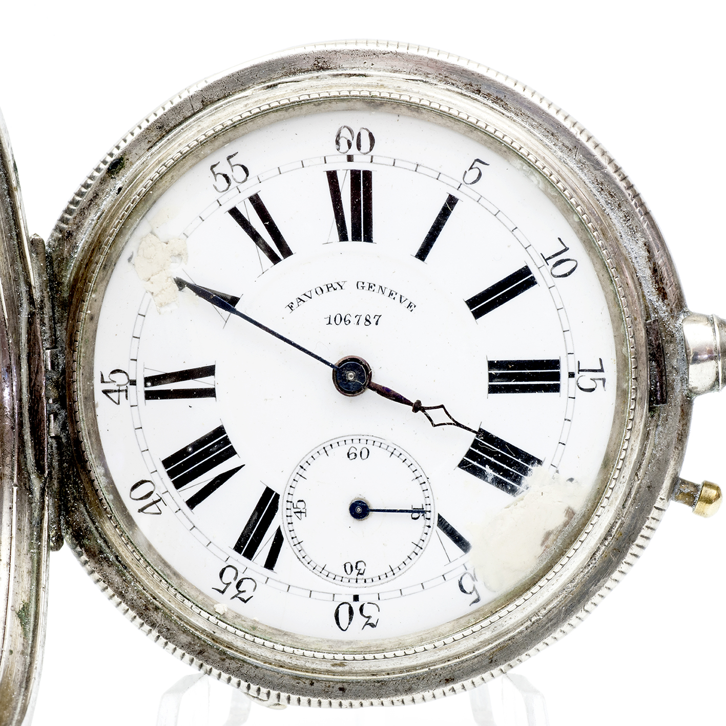 FAVORY GENEVE. Reloj suizo de bolsillo, saboneta. Plata. Suiza, ca. 1880. FAVORY GENEVE. Reloj suizo de bolsillo, saboneta. Plata. Suiza, ca. 1880.