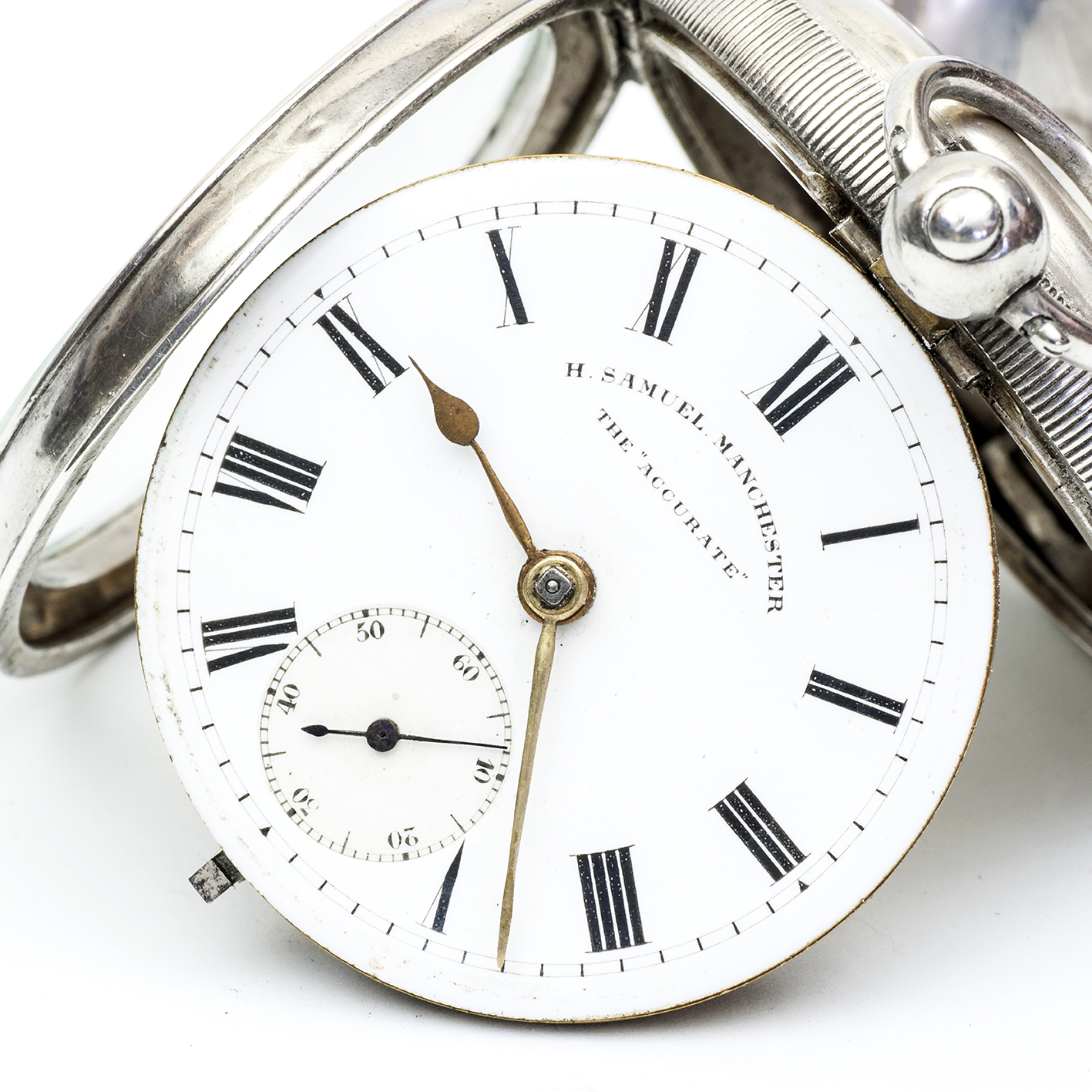 H. SAMUEL MANCHESTER. Reloj de bolsillo, lepine. Half Fusee (Semicatalino). Plata. Chester, 1906. H. SAMUEL MANCHESTER. Reloj de bolsillo, lepine. Half Fusee (Semicatalino). Plata. Chester, 1906.