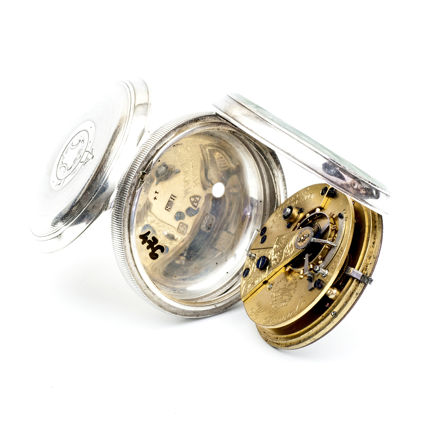 H. SAMUEL MANCHESTER. Reloj de bolsillo, lepine. Half Fusee (Semicatalino). Plata. Chester, 1906. H. SAMUEL MANCHESTER. Reloj de bolsillo, lepine. Half Fusee (Semicatalino). Plata. Chester, 1906.
