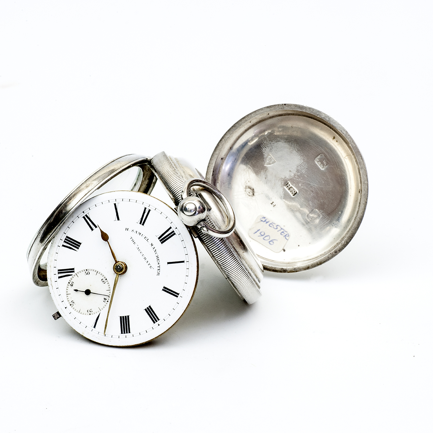 H. SAMUEL MANCHESTER. Reloj de bolsillo, lepine. Half Fusee (Semicatalino). Plata. Chester, 1906. H. SAMUEL MANCHESTER. Reloj de bolsillo, lepine. Half Fusee (Semicatalino). Plata. Chester, 1906.