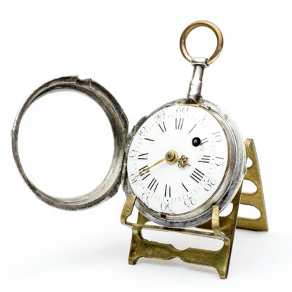 LIEBOLD (A Darmstadt). Reloj alemásn de bolsillo lepine, Verge Fusee (Catalino). Plata. Alemania, ca. 1850.
