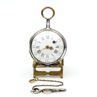 LIEBOLD (To Darmstadt). German lepine pocket watch, Verge Fusee (Catalino). Silver. Germany, ca. 1850.