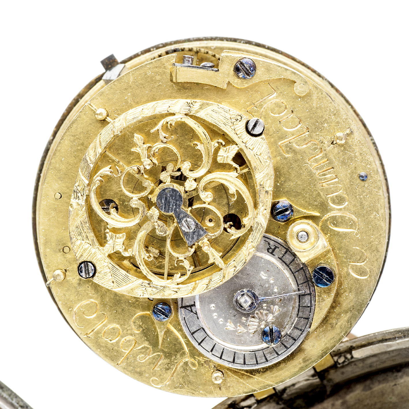 LIEBOLD (A Darmstadt). Reloj alemásn de bolsillo lepine, Verge Fusee (Catalino). Plata. Alemania, ca. 1850. LIEBOLD (A Darmstadt). Reloj alemásn de bolsillo lepine, Verge Fusee (Catalino). Plata. Alemania, ca. 1850.