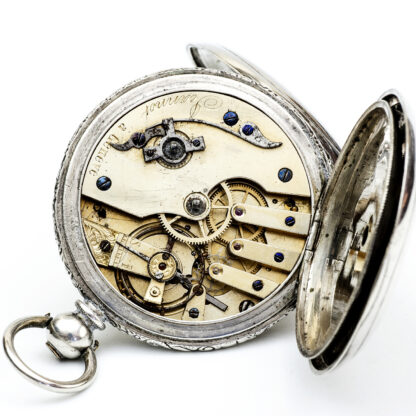 PAUL JEANNOT, Geneve. Swiss pocket watch, saboneta. Silver. Switzerland, ca. 1890.
