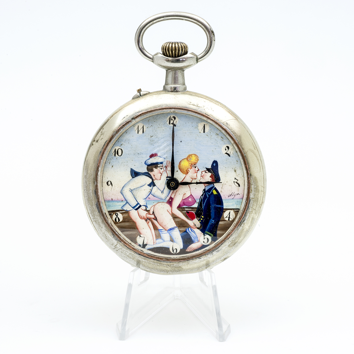 Reloj erótico de bolsillo. AUTOMATÓN. Lepine y Remontoir. Gran Tamaño. Suiza, ca. 1880 Reloj erótico de bolsillo. AUTOMATÓN. Lepine y Remontoir. Gran Tamaño. Suiza, ca. 1880