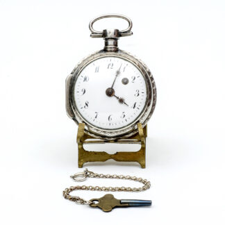 Reloj Inglés de bolsillo lepine, Verge Fusee (catalino). Plata. Inglaterra, ca. 1790.