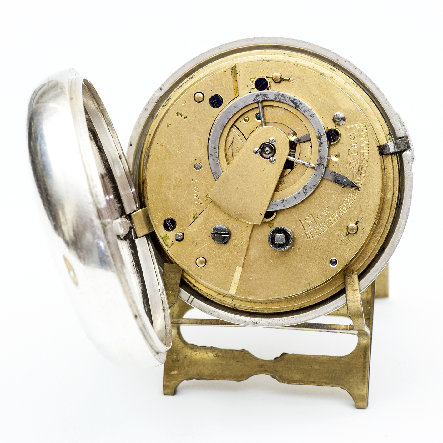 Reloj Inglés de bolsillo lepine, Verge Fusee (Catalino). Plata. Londres, año 1861. Reloj Inglés de bolsillo lepine, Verge Fusee (Catalino). Plata. Londres, año 1861.