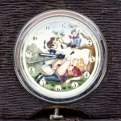 Swiss pocket-desktop watch, erotic and automaton, lepine and remontoir. Switzerland, ca. 1900