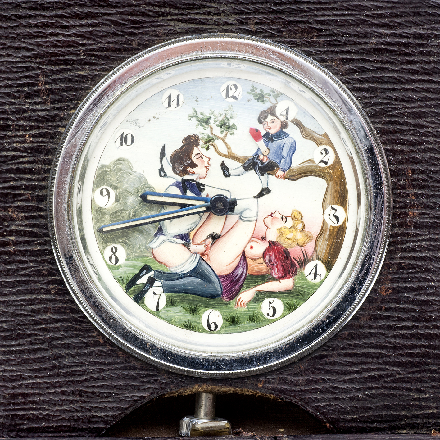 Reloj suizo de bolsillo-sobremesa, erótico y automatón, lepine y remontoir. Suiza, ca. 1900 Reloj suizo de bolsillo-sobremesa, erótico y automatón, lepine y remontoir. Suiza, ca. 1900