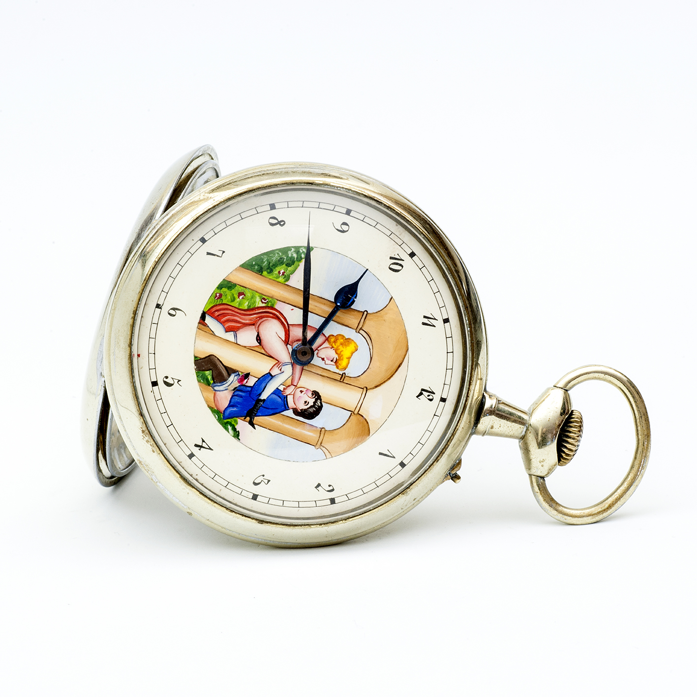Reloj Suizo erótico de bolsillo. AUTOMATÓN. Lepine y Remontoir. Gran Tamaño. Suiza, ca. 1880 Reloj Suizo erótico de bolsillo. AUTOMATÓN. Lepine y Remontoir. Gran Tamaño. Suiza, ca. 1880