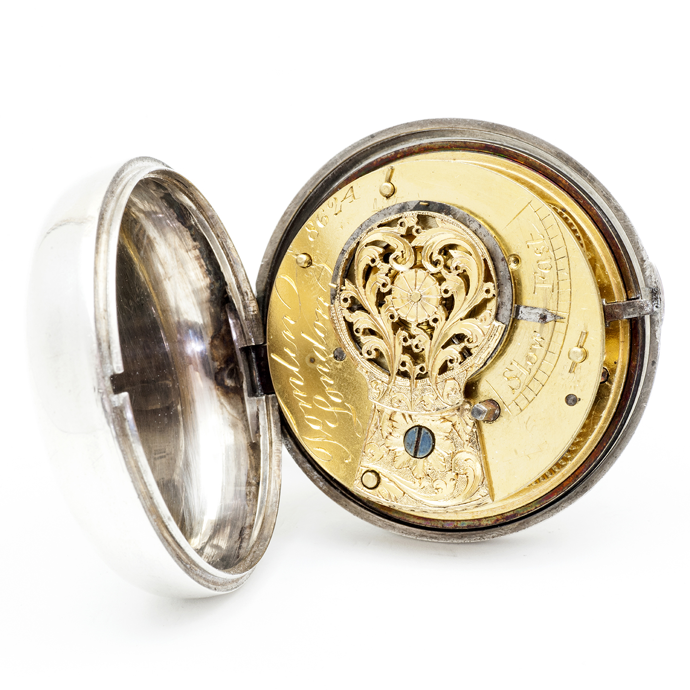 TOMLIN (London). Reloj de bolsillo lepine, Verge Fusee (Catalino). Plata. Londres, año 1826. TOMLIN (London). Reloj de bolsillo lepine, Verge Fusee (Catalino). Plata. Londres, año 1826.