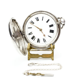 WILLIAMS ATWOOD (Lewes). Reloj Inglés de bolsillo, saboneta, Verge Fusee (Catalino). Plata. Londres, 1783.