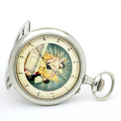 DOXA. Reloj Suizo erótico de bolsillo. AUTOMATÓN. Lepine y Remontoir. Gran Tamaño. Suiza, ca. 1906