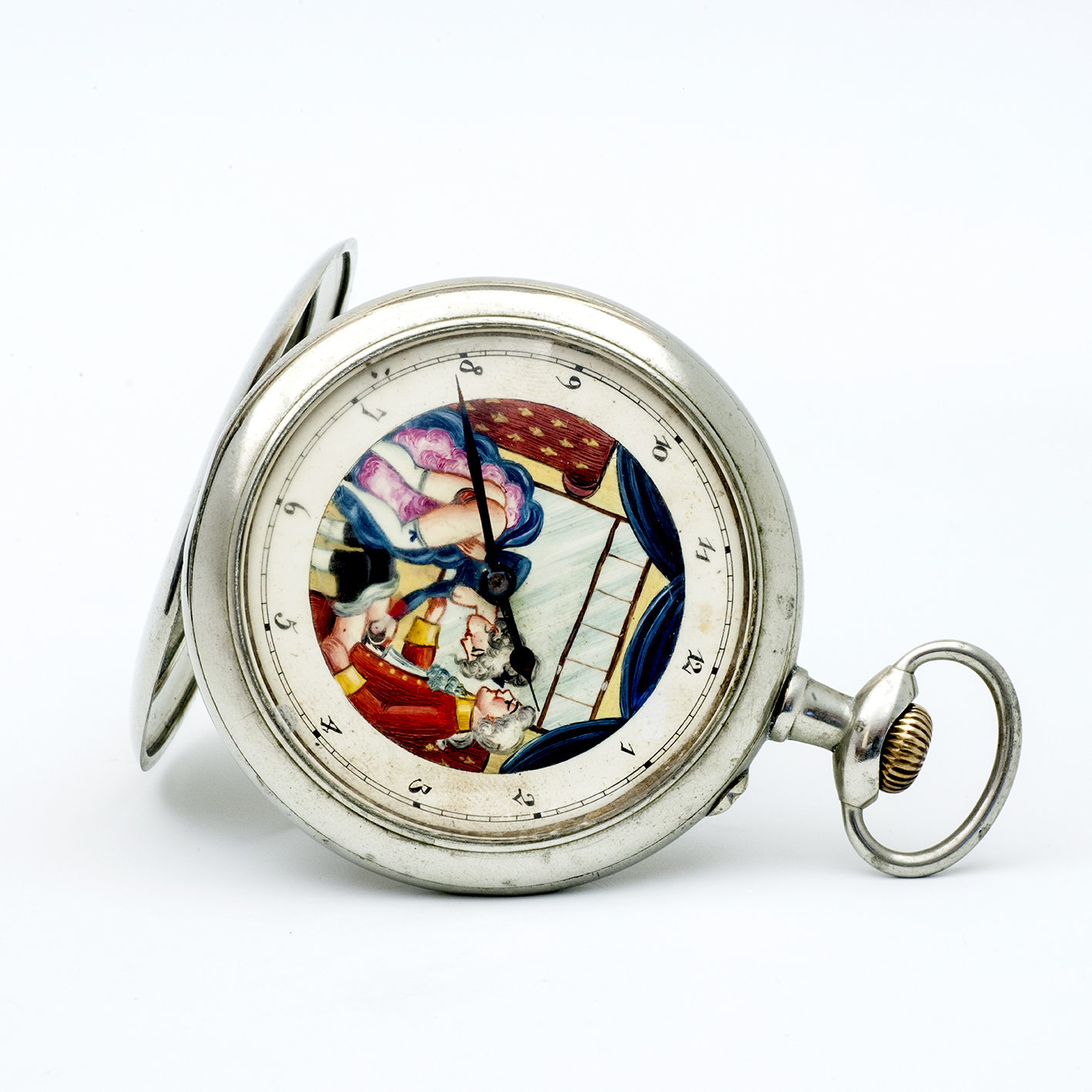 DOXA. Reloj Suizo erótico de bolsillo. AUTOMATÓN. Lepine y Remontoir. Gran Tamaño. Suiza, ca. 1906 DOXA. Reloj Suizo erótico de bolsillo. AUTOMATÓN. Lepine y Remontoir. Gran Tamaño. Suiza, ca. 1906