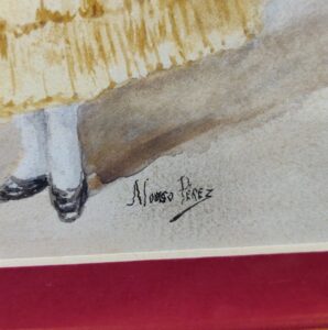 MARIANO ALONSO PÉREZ Y VILLAGROSA. (1857-1930). Acuarela sobre cartón. "Maja"