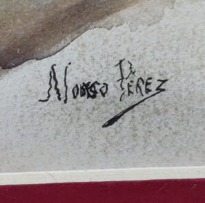 MARIANO ALONSO PÉREZ Y VILLAGROSA. (1857-1930). Acuarela sobre cartón. "Maja"