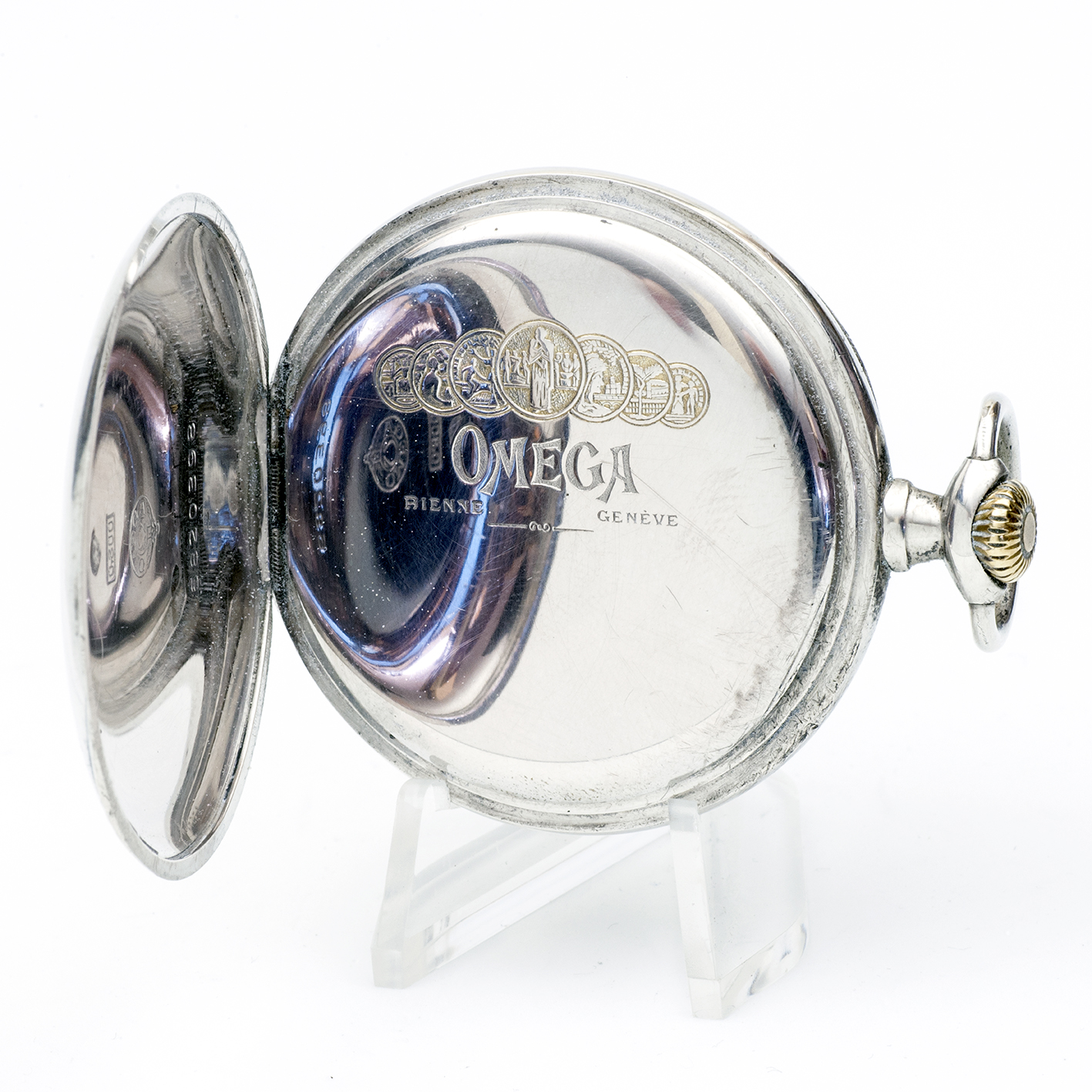 OMEGA. Reloj Erótico de Bolsillo. AUTOMATÓN. Lepine y Remontoir. Plata. Suiza, 1923. OMEGA. Reloj Erótico de Bolsillo. AUTOMATÓN. Lepine y Remontoir. Plata. Suiza, 1923.