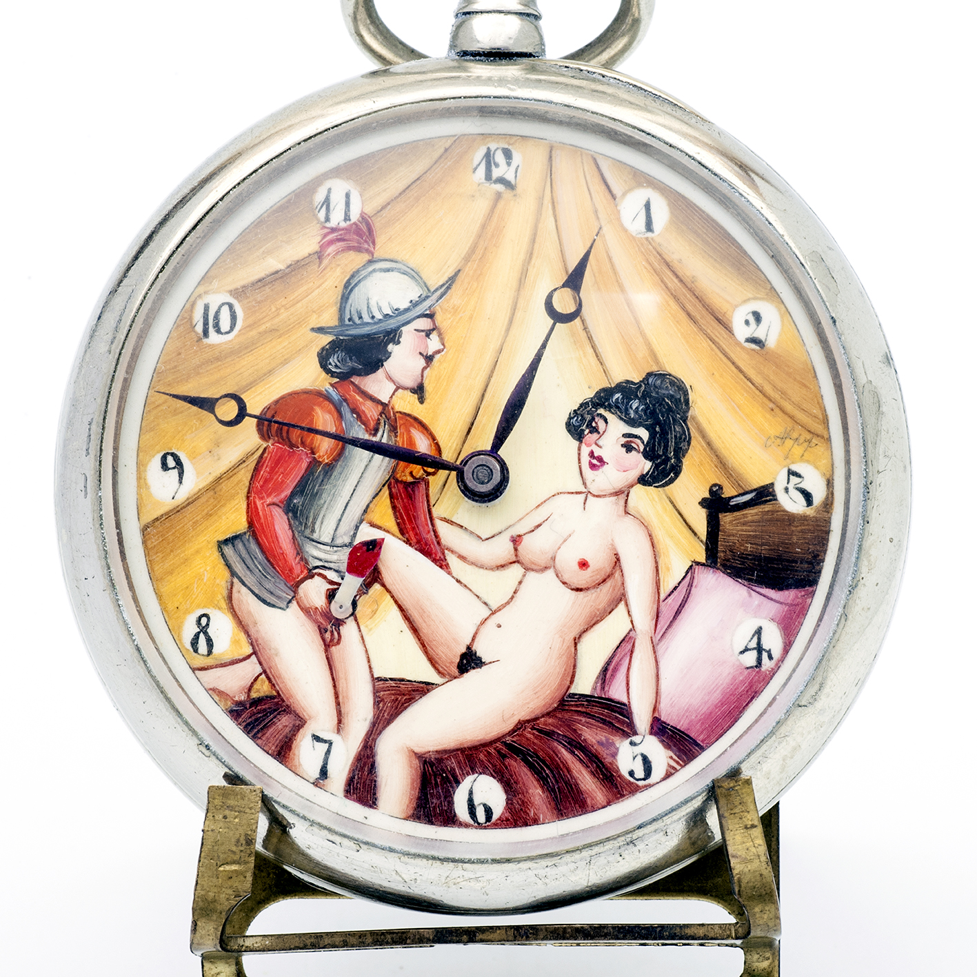 OMEGA. Reloj Erótico de Bolsillo. AUTOMATÓN. Lepine y Remontoir. Suiza, 1914. OMEGA. Reloj Erótico de Bolsillo. AUTOMATÓN. Lepine y Remontoir. Suiza, 1914.