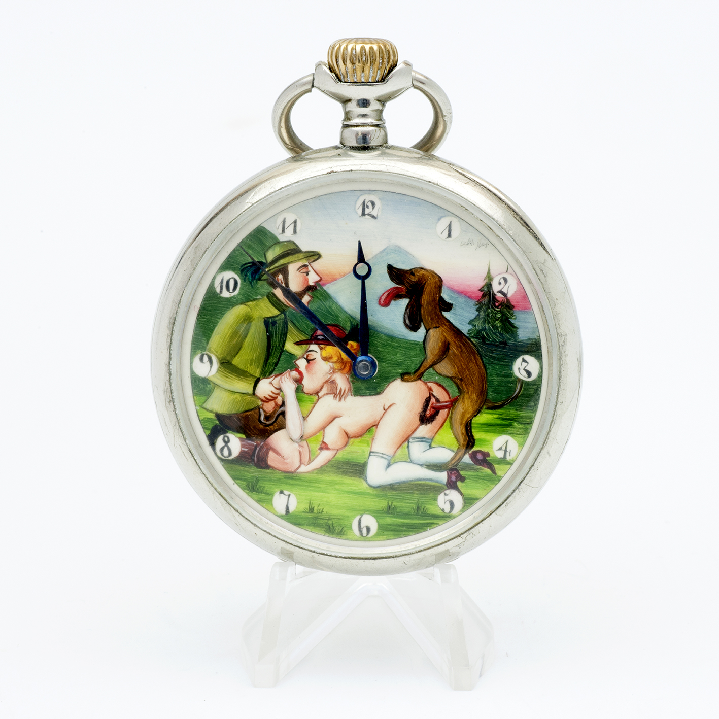 OMEGA. Reloj Erótico de Bolsillo. AUTOMATÓN. Lepine y Remontoir. Suiza, 1914. OMEGA. Reloj Erótico de Bolsillo. AUTOMATÓN. Lepine y Remontoir. Suiza, 1914.