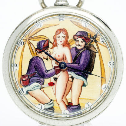 OMEGA. Reloj Erótico de Bolsillo. AUTOMATÓN. Lepine y Remontoir. Suiza, 1915.