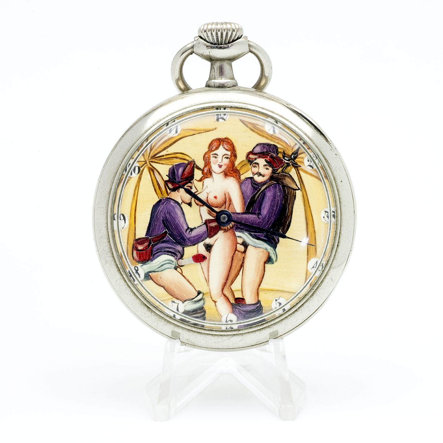 OMEGA. Reloj Erótico de Bolsillo. AUTOMATÓN. Lepine y Remontoir. Suiza, 1915. OMEGA. Reloj Erótico de Bolsillo. AUTOMATÓN. Lepine y Remontoir. Suiza, 1915.