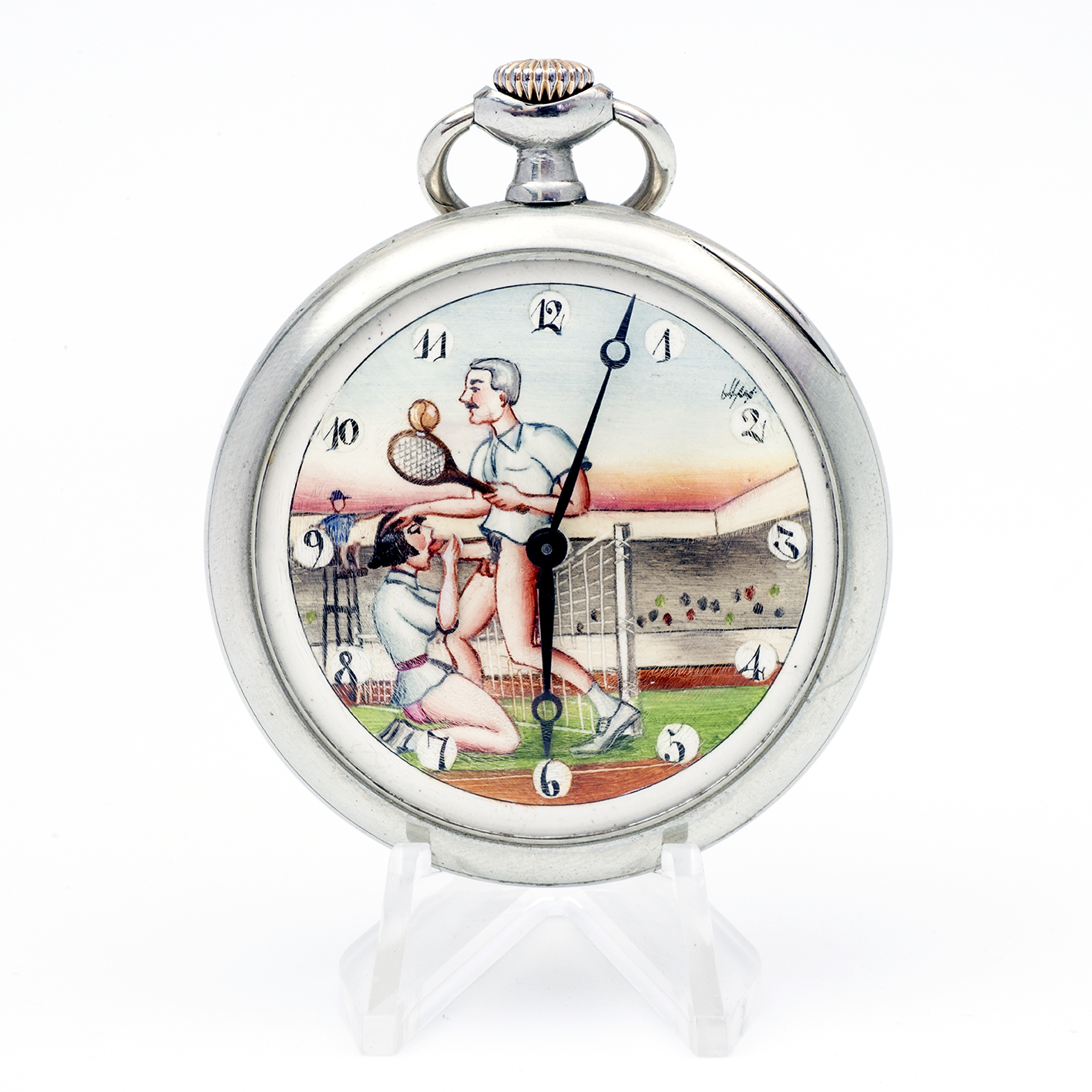 OMEGA. Reloj Erótico de Bolsillo. AUTOMATÓN. Lepine y Remontoir. Suiza, 1923. OMEGA. Reloj Erótico de Bolsillo. AUTOMATÓN. Lepine y Remontoir. Suiza, 1923.