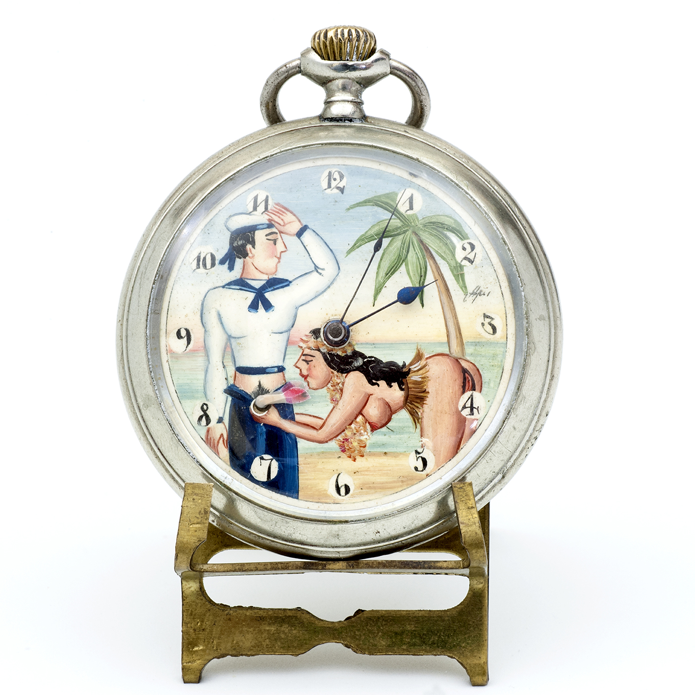 OMEGA. Reloj Erótico de Bolsillo. AUTOMATÓN. Lepine y Remontoir. Suiza, 1923. OMEGA. Reloj Erótico de Bolsillo. AUTOMATÓN. Lepine y Remontoir. Suiza, 1923.