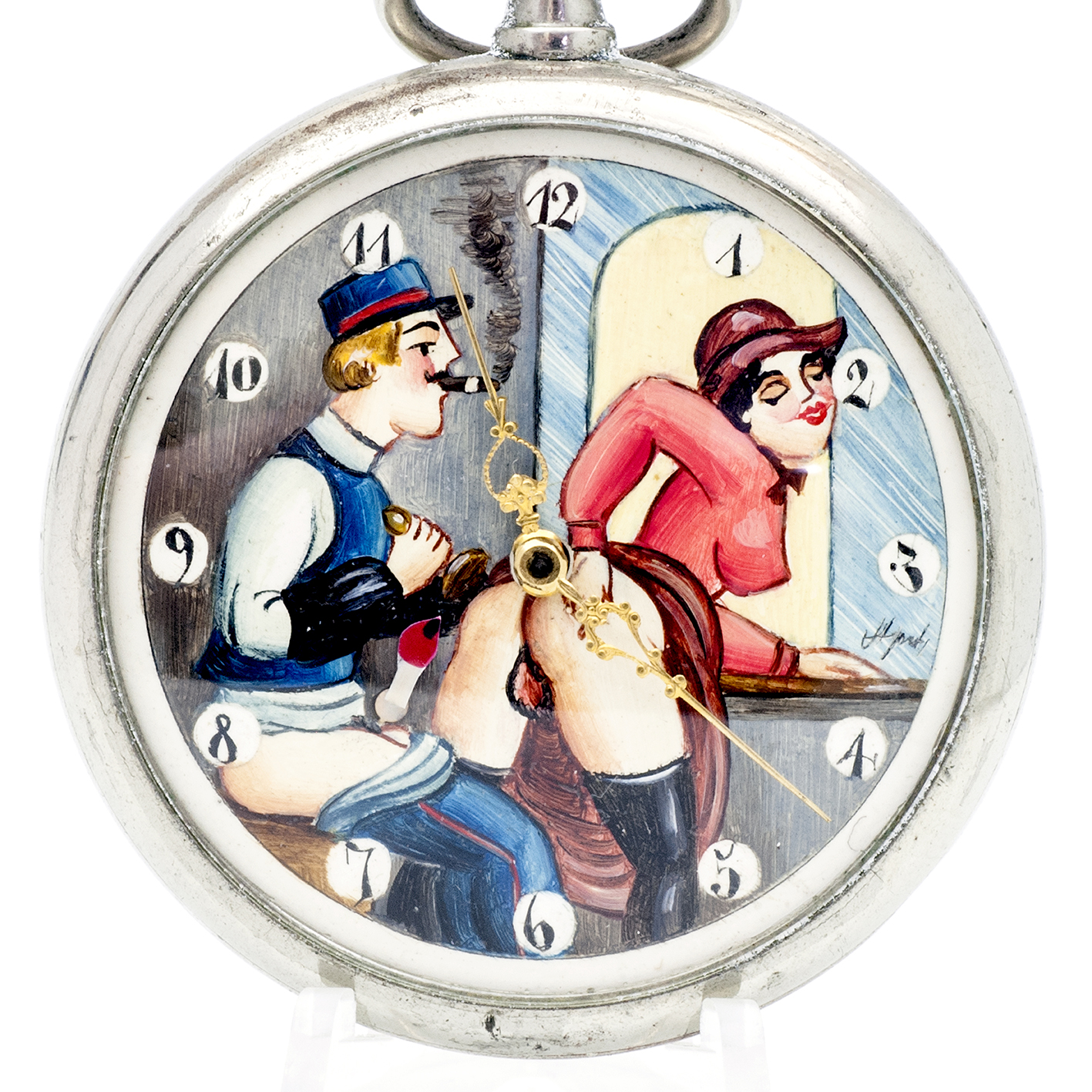 OMEGA. Reloj Erótico de Bolsillo. AUTOMATÓN. Lepine y Remontoir. Suiza, 1924. OMEGA. Reloj Erótico de Bolsillo. AUTOMATÓN. Lepine y Remontoir. Suiza, 1924.